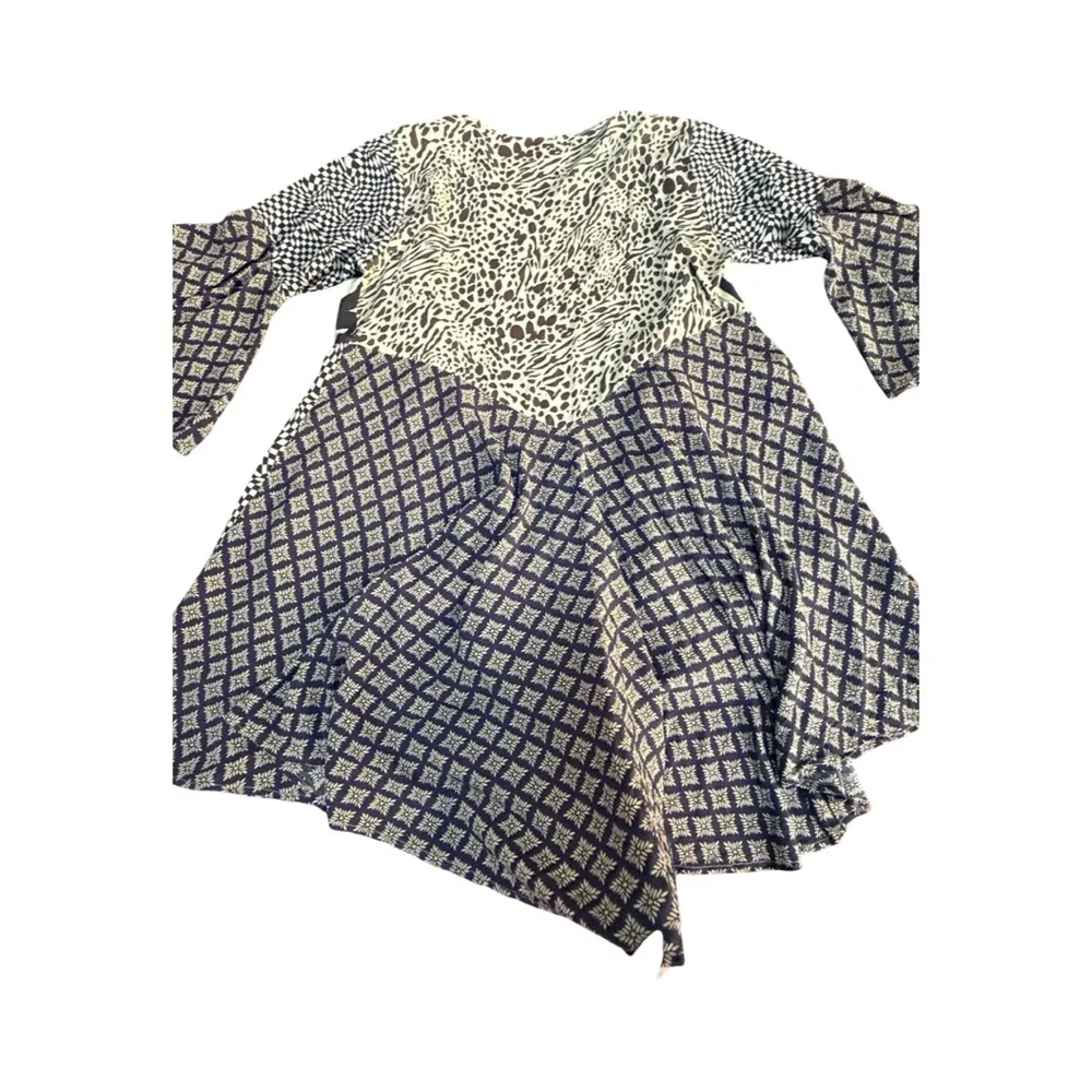 Sacred Threads Black and White Patterned Kids Dress - Picture 4 of 16